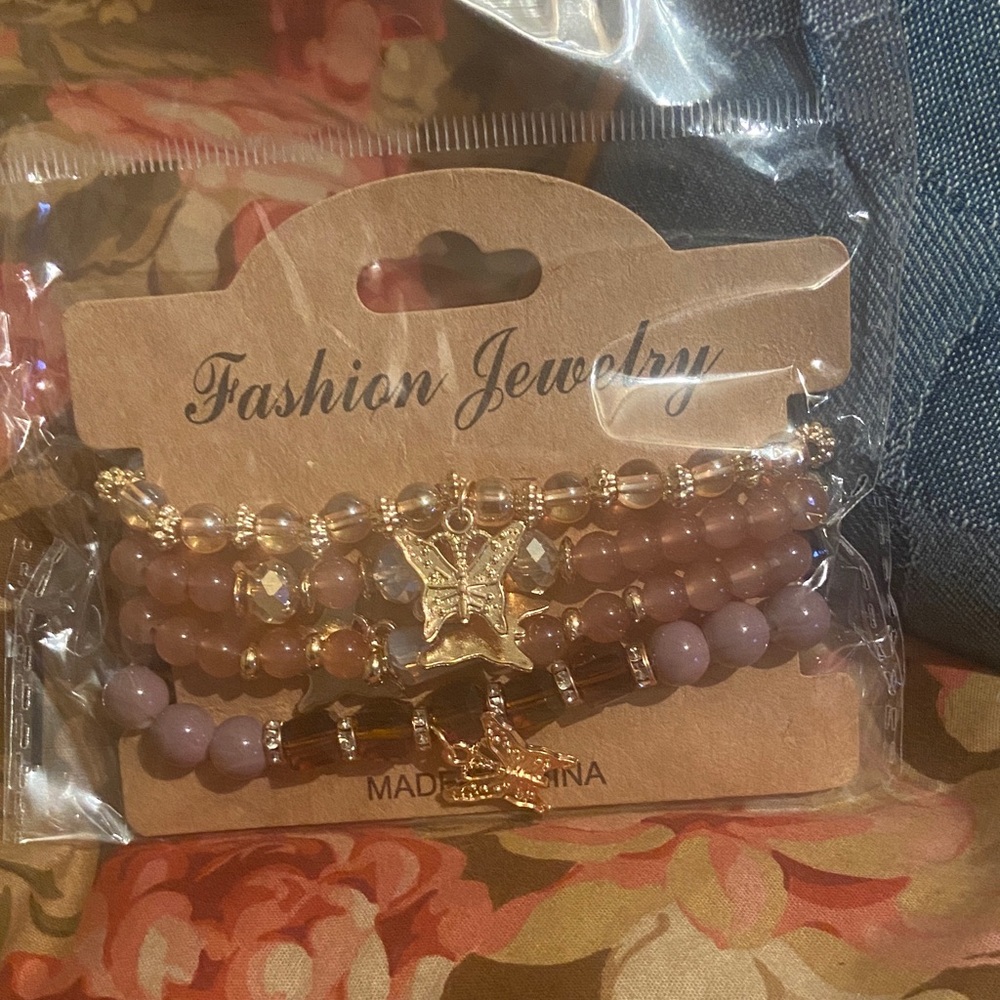 Elegant Butterfly Charm Bracelet Set of 4